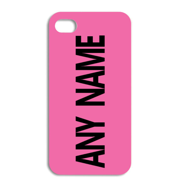 Personalised Black on Pink Coloured Name Font Phone Case