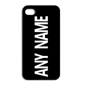 Personalised White on Black Coloured Name Font Phone Case