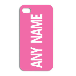 Personalised White on Pink Coloured Name Font mobile cover