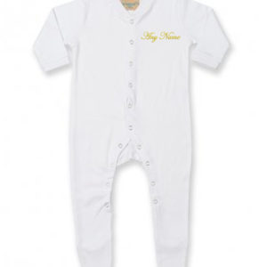 Personalised Embroidered white Baby Sleep suit