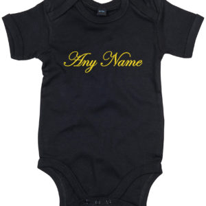 Personalised Embroidered Black custom Baby Bodysuit