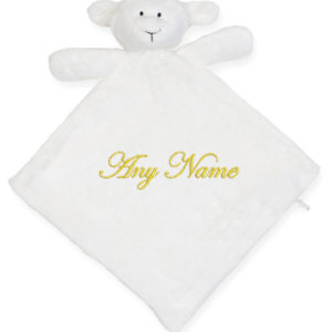 Personalised Embroidered Hooded Baby Lamb Blanket
