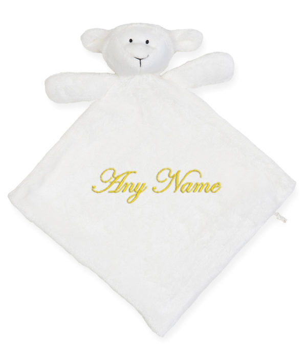 Personalised Embroidered Hooded Baby Lamb Blanket