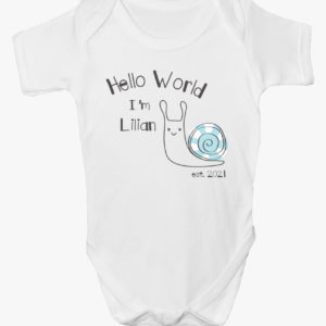 Personalised ‘Hello World’ Baby Bodysuit