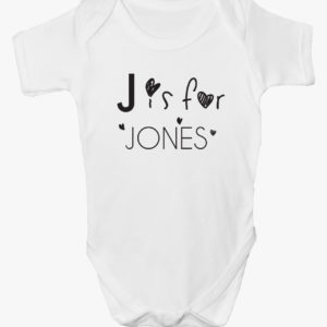 Personalised ‘Initial Is For Name’ Baby Bodysuit