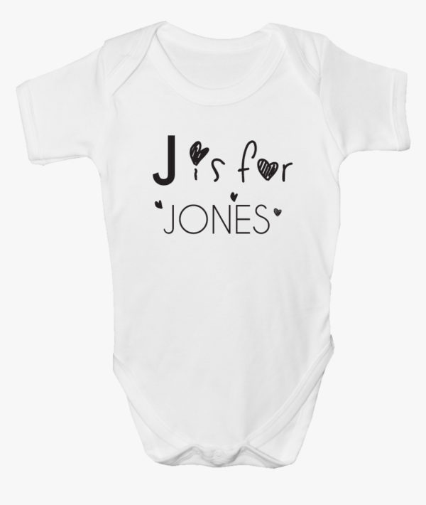 Personalised ‘Initial Is For Name’ Baby Bodysuit
