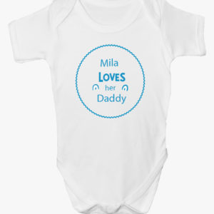 Personalised ‘Loves His Or Hers Daddy’ Baby Bodysuit