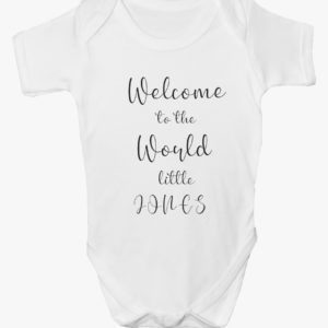 Personalised ‘Welcome To The World’ Baby Bodysuit