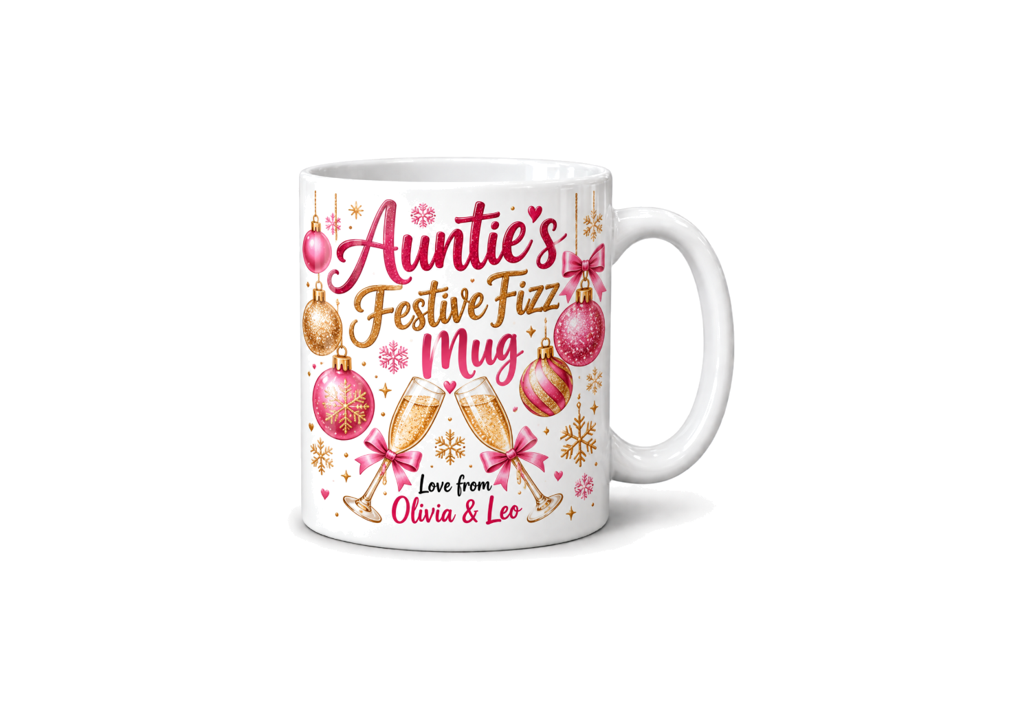 Personalised Auntie's Festive Fizz Mug