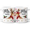 Personalised Mr & Mrs 'Our First Christmas' Mug Set
