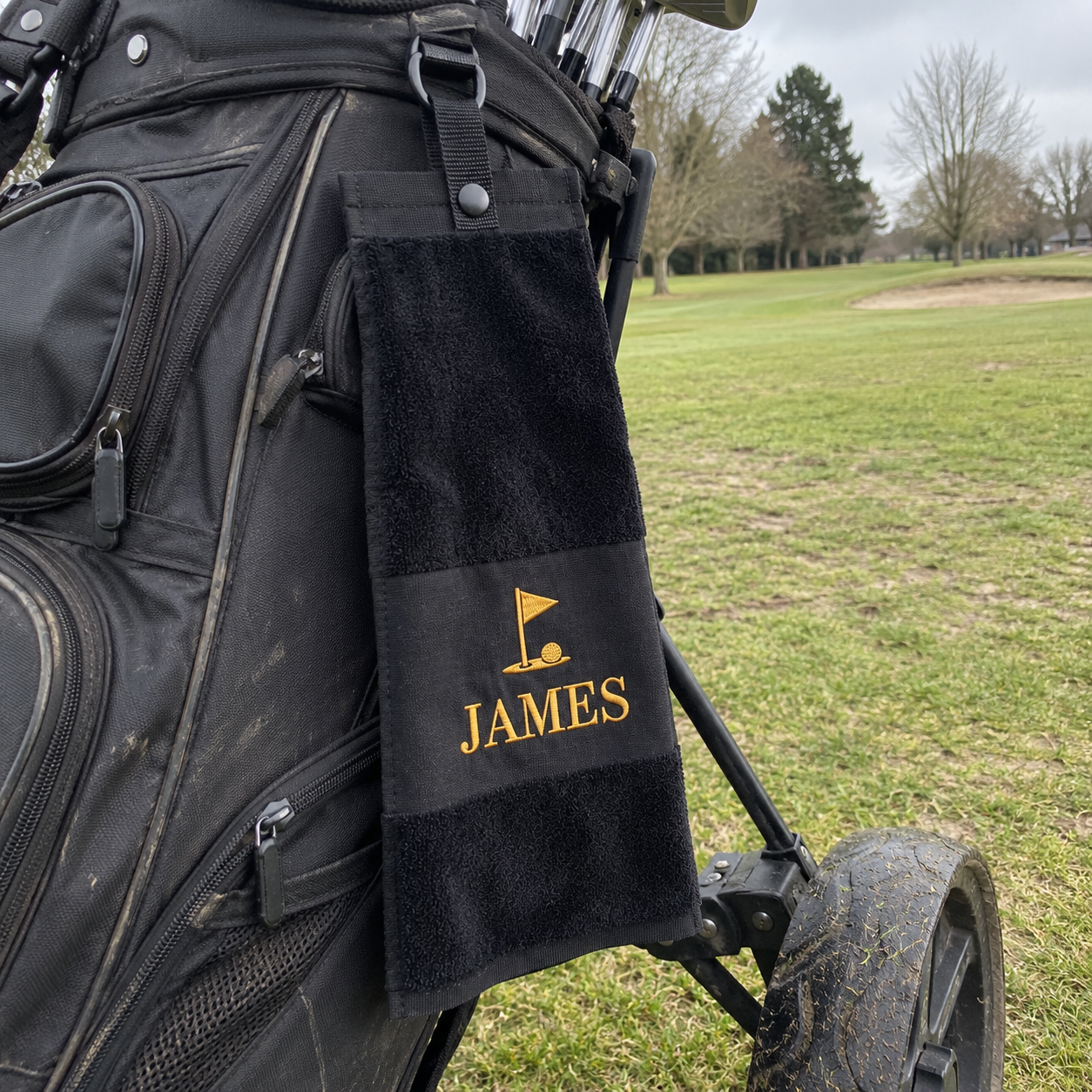 Personalised embroidered golf towel