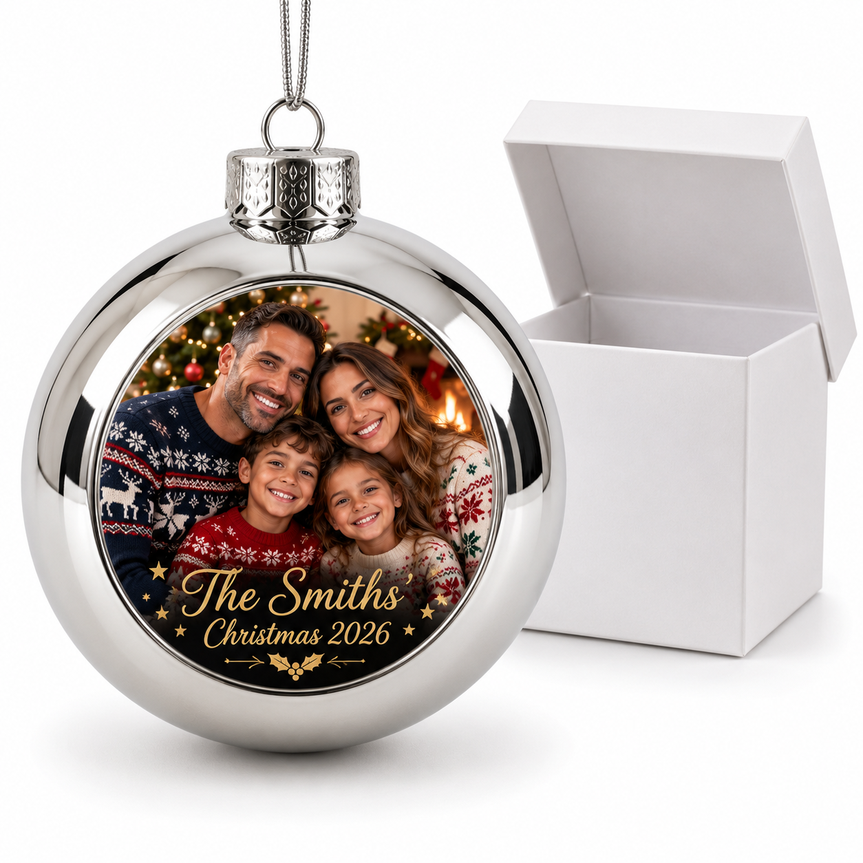 Personalised Photo Christmas Bauble – Mirror Finish