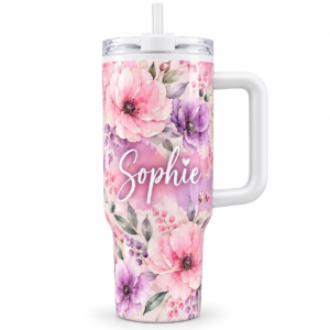 Personalised 40oz Tumbler with Handle & Straw